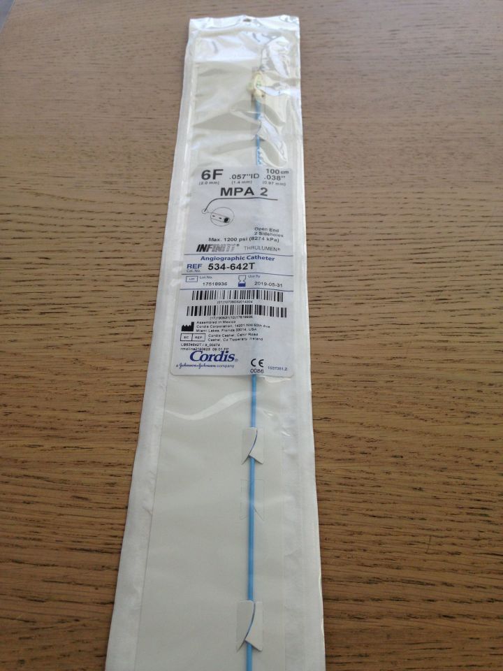 New Cordis T Mpa Angiographic Catheter F X Disposables