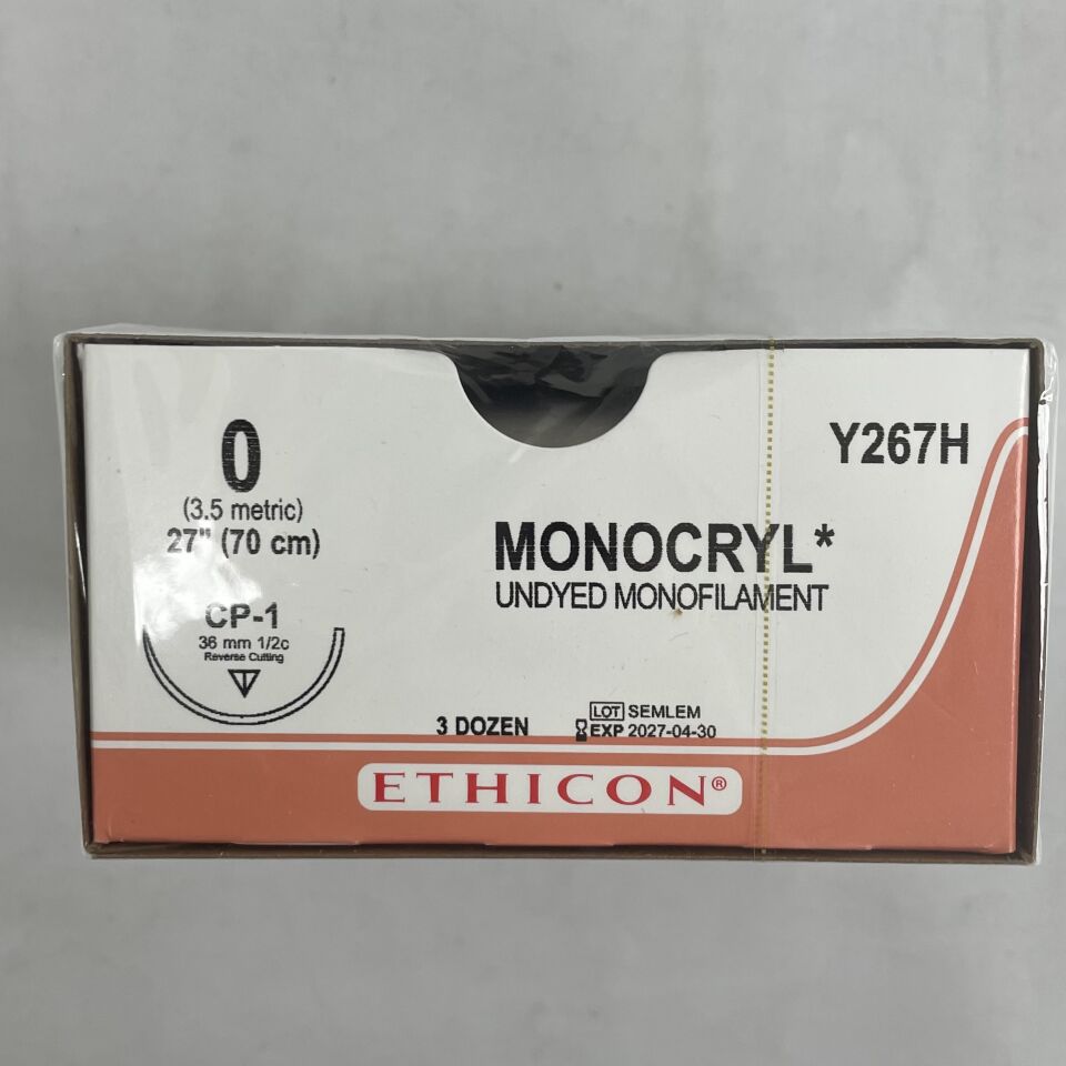 New Ethicon Y H Monocryl Suture Size Length Undyed