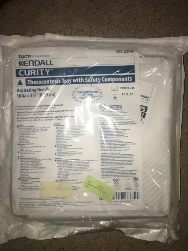 New KENDALL 5014 Thoracentesis Tray Surgical Supplies For Sale - DOTmed ...