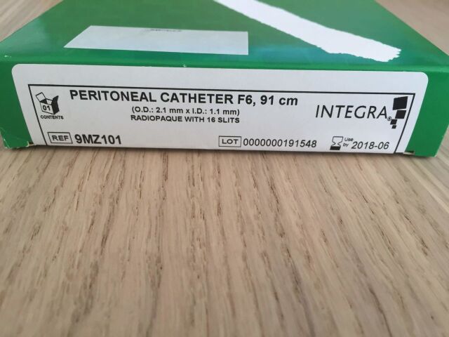 INTEGRA Peritoneal Catheter F6 91cm 2.1mm x 1.1mm (X) 9MZ101