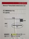 COOK G34193 Retracta Detachable Embolization Coil 16mm x .035in x 120cm (X)