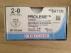 ETHICON 8411H Prolene Polypropylene Blue Monofilament Non-Absorbable Suture 2-0 26mm 30" 36/Bx Sutures