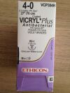 ETHICON VCP304H Vicryl Plus Coated Antibacterial  w/Irgacare MP Violet Braided Suture 4-0, 27in (36/Box)(X) Sutures