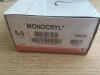 ETHICON D9555 MONOCRYL Poliglecaprone 25 Suture Violet Monofilament 18" (45cm) D9555