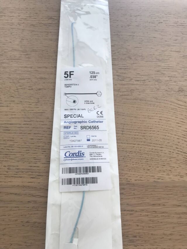 CORDIS SRD6565 Special Bernstein II Tempo Angiographic Catheter 5F .038in. x 125cm (x)