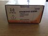 ETHICON 10X86 Polyester Suture 5 Green Strands, 5 White Strands Braided 10X86