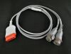 GE 2016995-004 The Dual Invasive Blood Pressure Cable is 1.2m/4ft long and compatible with B-D Spectramed connectors Bedside Monitor