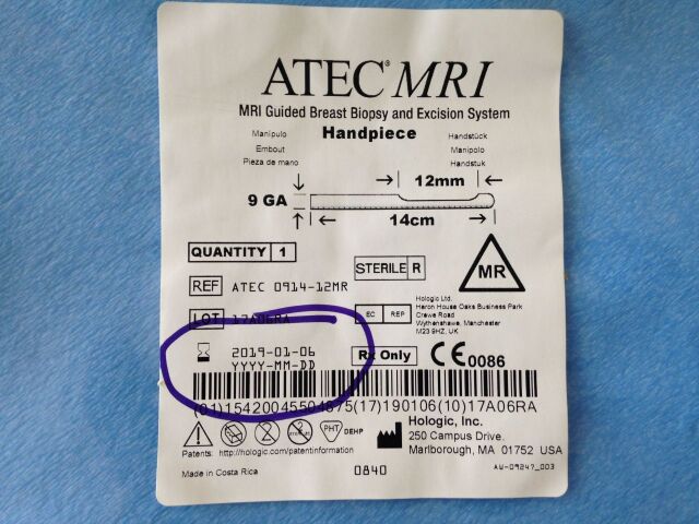 HOLOGIC ATEC 0914-12MR ATEC MRI Guided Breast Biopsy And Excision System, 9GA x 12mm x 14cm (X)