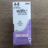 ETHICON J392H Vicryl* Coated Polyglactin 910 Suture Violet Braided, 18in x 4-0 (36/Box)
