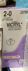 ETHICON New Box of 36  Coated VICRYL VIOLET BRAIDED Ref # J375H Exp date. 11/2021 Sutures