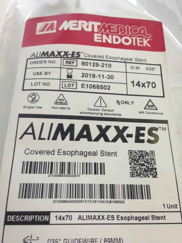 New MERIT MEDICAL 80129210 AliMAXXES Covered Esophageal Stent (X