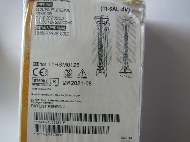 SMITH & NEPHEW Ref: 71633334 Trigen Knee Nail 11.5mm x 34cm, Exp. 08/2021