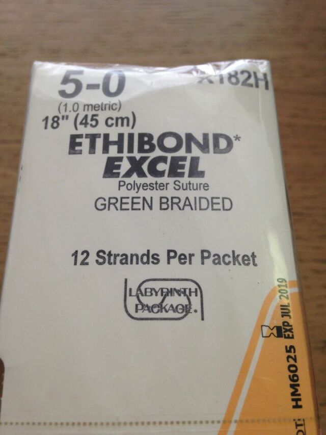 ETHICON X182H Green Braided Polyester Suture, 18" (3 Dozen) (X)