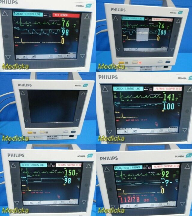 PHILIPS 2004 M3046A M3 , W/ M3000A MMS Module & Leads ~ Patient Monitor