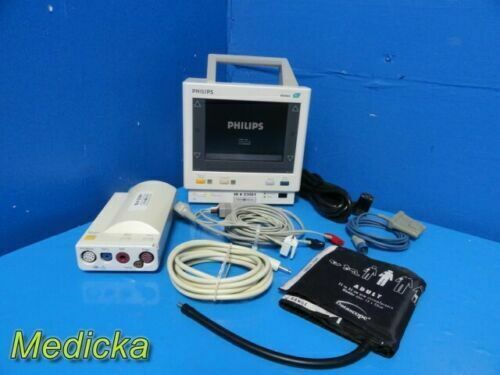 PHILIPS 2004 M3046A M3 , W/ M3000A MMS Module & Leads ~ Patient Monitor