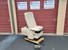 ENOCHS Power Exam Table 4000 foot control w New Creme Upholstery Tan Base Exam Table