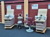 ENOCHS Power Exam Table 4000 foot control w New Creme Upholstery Tan Base Exam Table