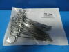 9 x Master Burrows Ochsner Forceps, Curved Fully Serrated 6.25