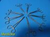 9 x Master Burrows Ochsner Forceps, Curved Fully Serrated 6.25