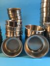 Assorted Stainless Steel Bowls:  Assorted Stainless Steel Bowls
7 1/2 wide 3” Deep
(12ea) 7” wide 3” Deep
(4ea) 6” wide