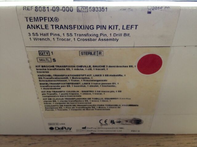 DEPUY 8081-09-000 Tempfix Ankle Transfixing Pin Kit, Left (X)