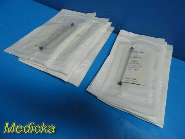 Lot of 8 Medtronic MedNext 25B12ST (5mm) & 23B12ST (3mm) Ball Burs