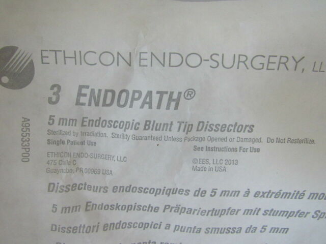 ETHICON ENDO-SURGERY Set of 4 Endopath Ref: (3) BCD10 & (1) BCD05 10mm & 5mm Blunt Dissector Exp. 01/2020