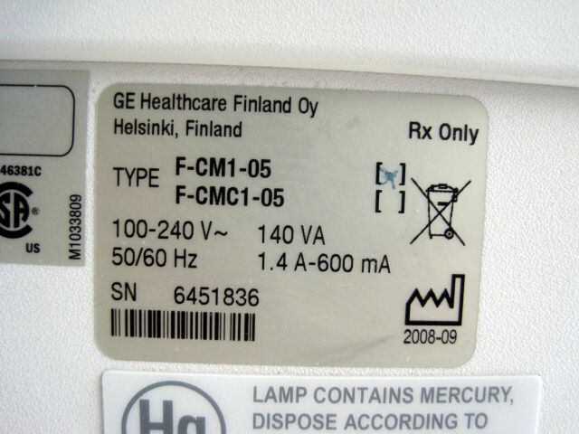 GE DATEX-OHMEDA F-CM1-05 Anesthesia Monitor