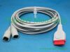 PANSWMED IBP-10028A compatible dual heads IBP cable for GE SPO2 Probe