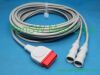 PANSWMED IBP-10027F compatible GE Medical IBP cables. dual heads B Brau SPO2 Probe