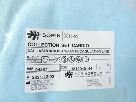 SORIN GROUP 04267 Xtra Collection Set Cardio AAL Aspiration and Anticoagulation Line Expired 2021/12 - LivaNova (#C1)