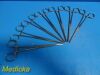 SKLAR Lot of 7  36-3180    Intestinal Forceps, 8", 1X2 Teeth, Straight