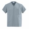 MEDLINE M610NTZM-CM (Lot of 5) AngelStat Unisex Reversible V-Neck Scrub Tops - Misty Green