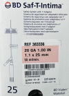BD 383336  Saf-T-Intima Safety System with Y Adapter Pink 20G x 1 inch 25/BX IV/Infusion Set