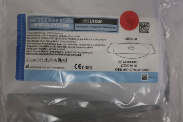 New ETHICON UHSM Ultrapro Hernia System MEDIUM mesh device Disposables ...