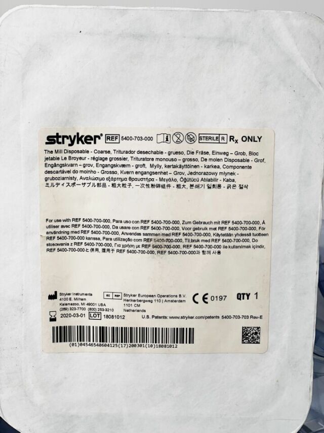 STRYKER The Mill STRYKER 5400-703-000 The Mill Disposable