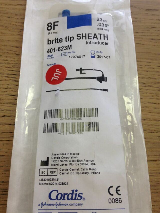 New CORDIS 401-823M Brite Tip Sheath, 8F (X) Disposables - General For ...