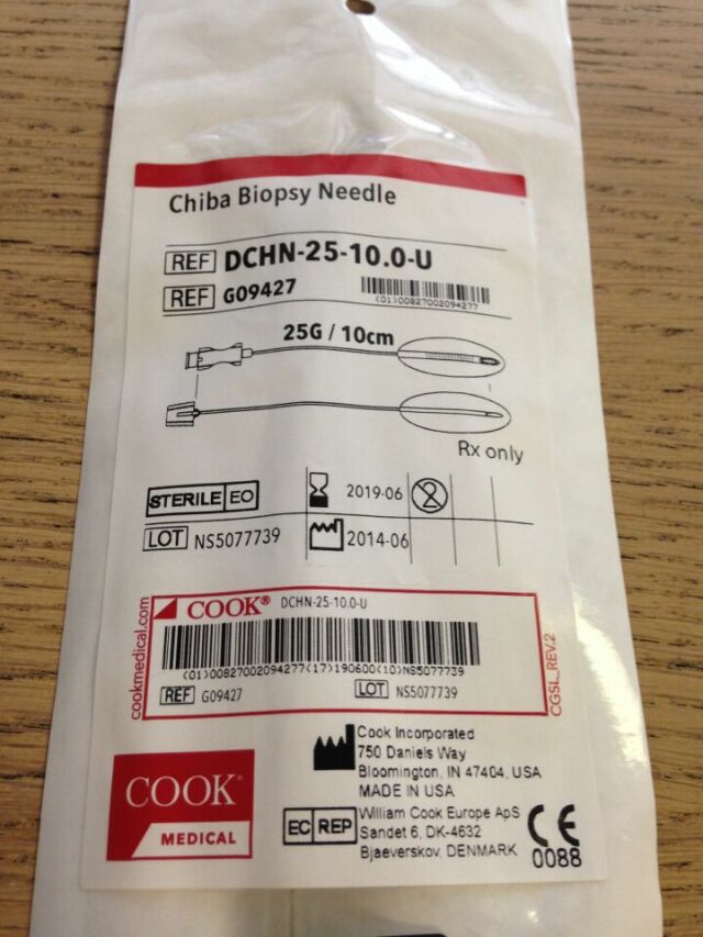 COOK G09427 Chiba Biopsy Needle, 25G/10cm (X)