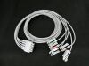 GE 412681-002 Lead Wire Set 51 Inch, 5 Leads, Multi-Link, Gold-Plated Connector, Grabber Style Bedside Monitor