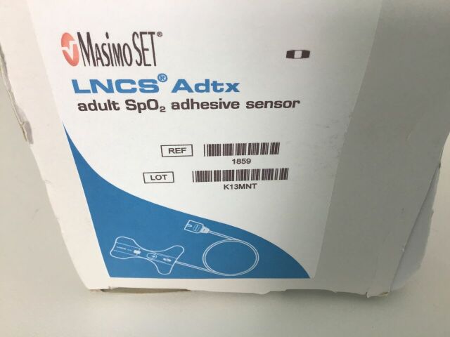 MASIMO 1859 LNCS Adtx Adult Adhesive Sensor, Box of 20 Pieces Exp 2016 B2322