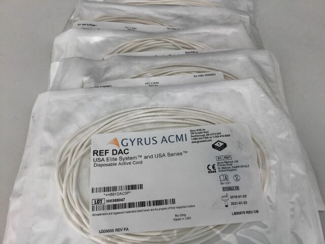 GYRUS ACMI DAC USA Elite System Disposable Active Cord, 5 Pieces Exp 2021 B2022