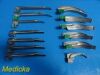GE 13 x SUNMED Greenline Series Fiber Optic MIL/MAC Laryngoscope Blades
