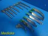 GE 13 x SUNMED Greenline Series Fiber Optic MIL/MAC Laryngoscope Blades
