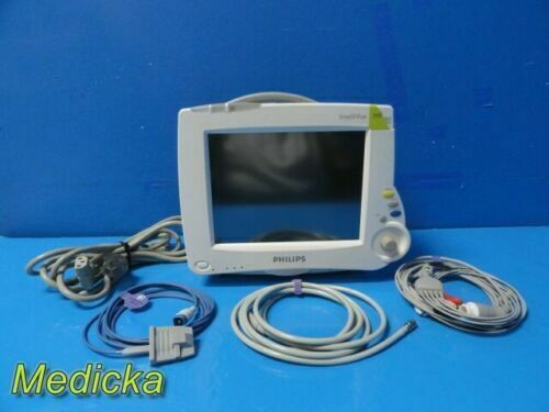 PHILIPS 2008  M8002A Intellivue MP30,W/ M3001A MMS Module & Leads~ Monitor