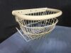 WIRE BASKET:  Like new wire basket for use with IV pole or wall mount. No mounting hardware including.

Approx. 10 x 14 x 8 ins.