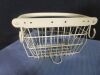 WIRE BASKET:  Like new wire basket for use with IV pole or wall mount. No mounting hardware including.

Approx. 10 x 14 x 8 ins.