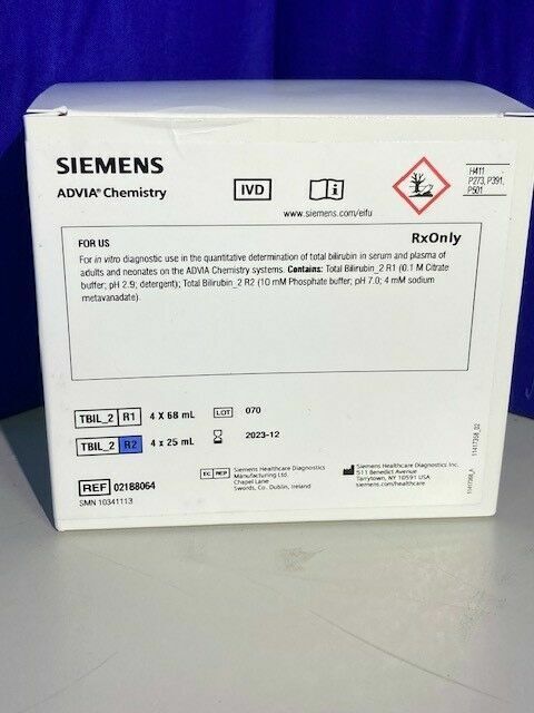 SIEMENS 02188064 (SMN #: 10341113) Siemens Advia Chemistry (TBIL) Total Bilirubin (4 x 672 Tests / Kit)  Chemistry Analyzer