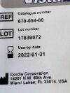 CORDIS Vistabrite Tip 670-054-00 Exp.2022-01  (M4#2) 670-054-00 Vistabrite Tip