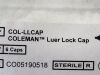 MENTOR Lot of 6 Coleman Luer Lock Cap  COL-LLCAP Exp.2020-09  (M41) COL-LLCAP Coleman Luer Lock Cap