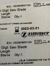 ZIMMER Lot of 2 Round Gigli Saw 2808-01  Exp. 03-2022  (N15) 2808-01 Round Gigli Saw